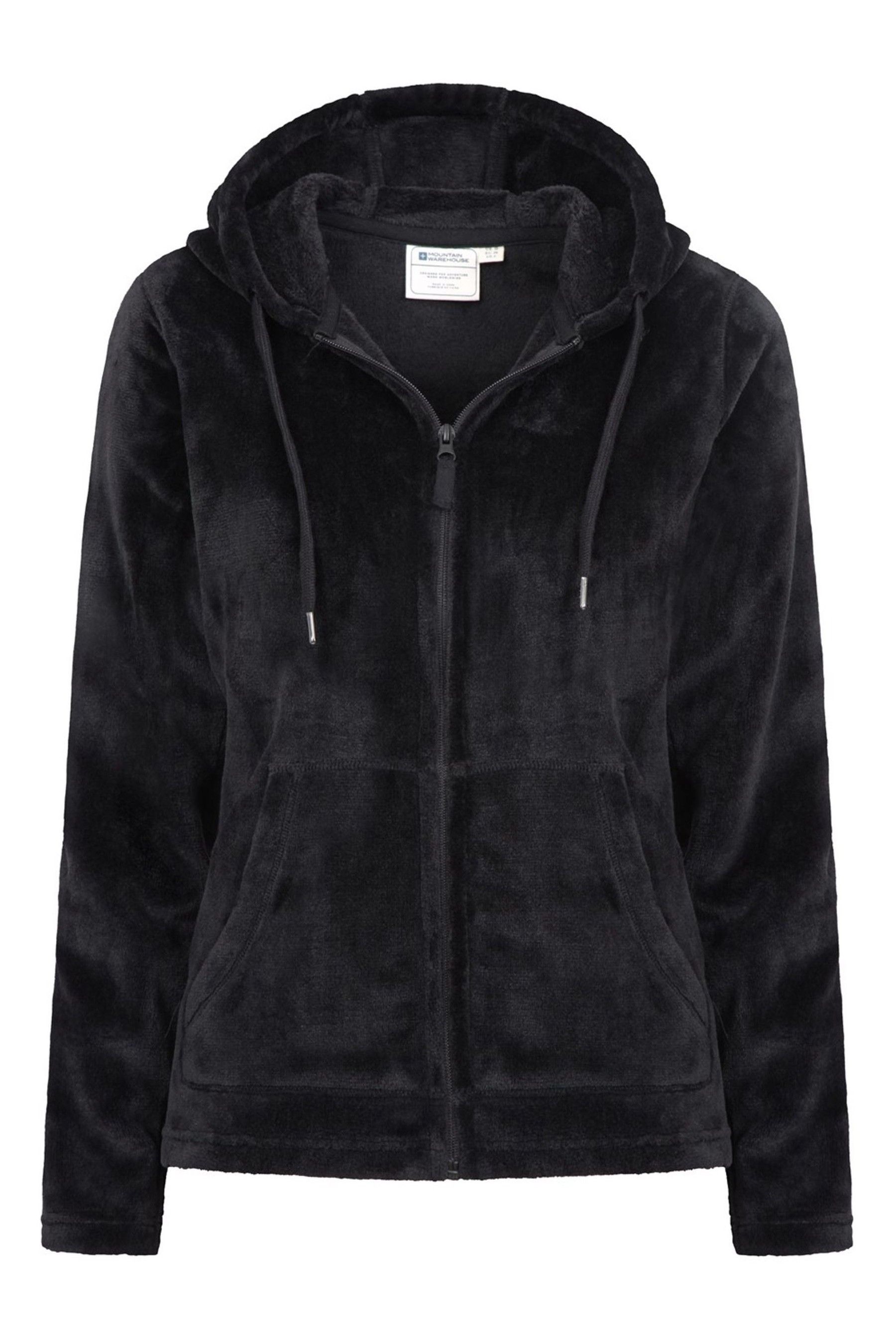 Mountain Warehouse Black Womens Snaggle Full Zip Hooded Fleece