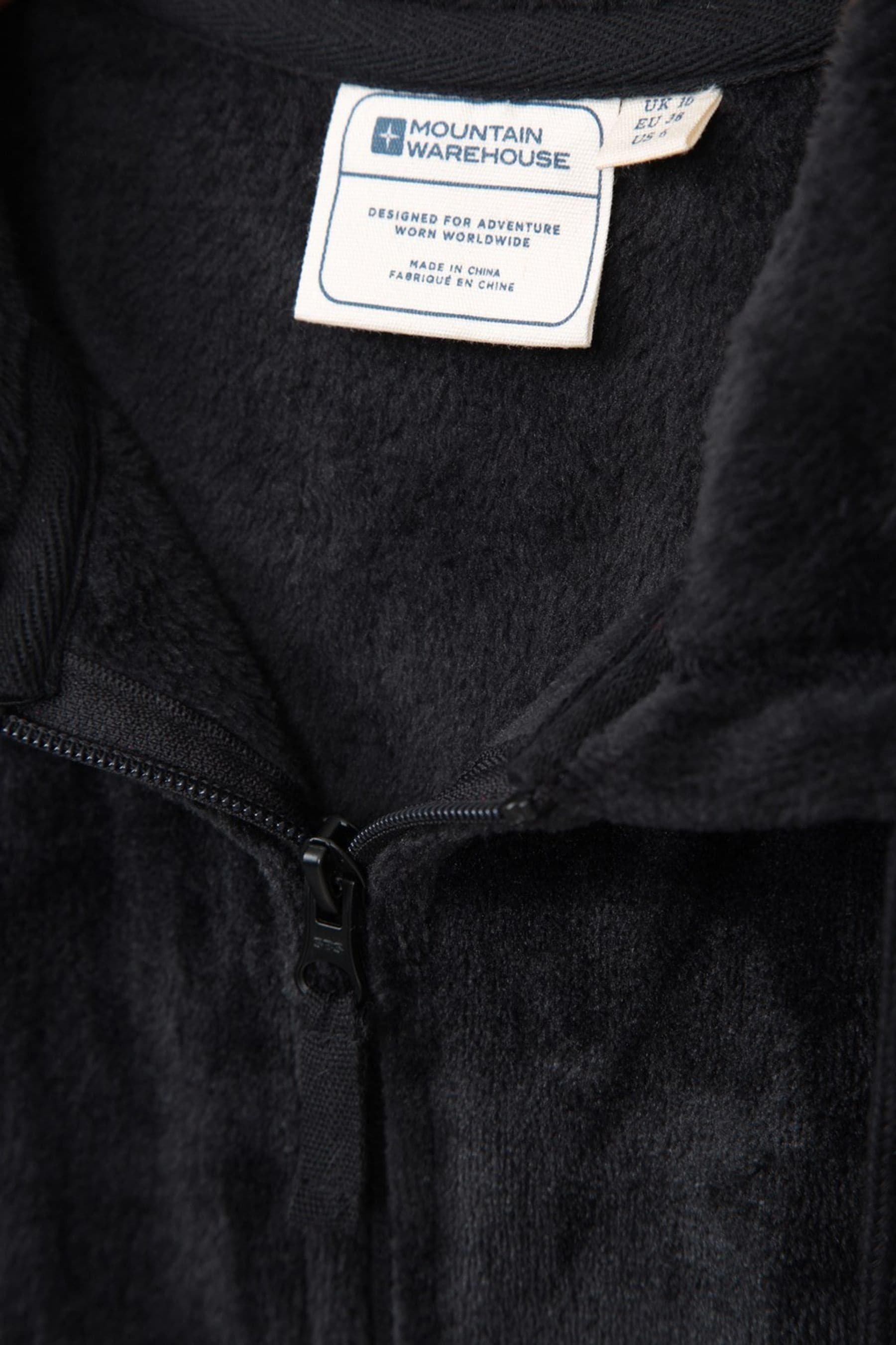 Mountain Warehouse Black Womens Snaggle Full Zip Hooded Fleece
