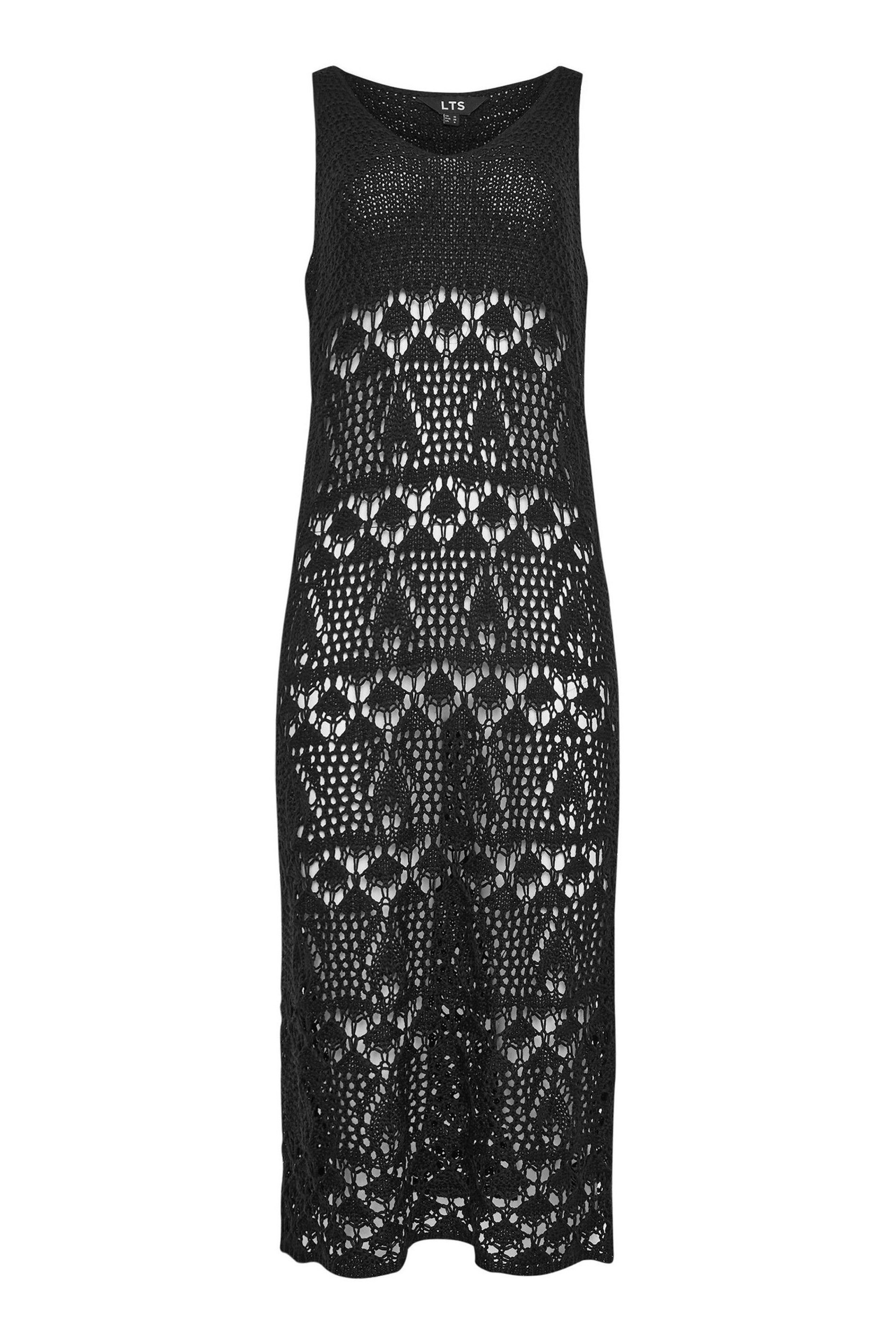 Long Tall Sally Black Tall Crochet Midi Beach Dress - Image 6 of 6