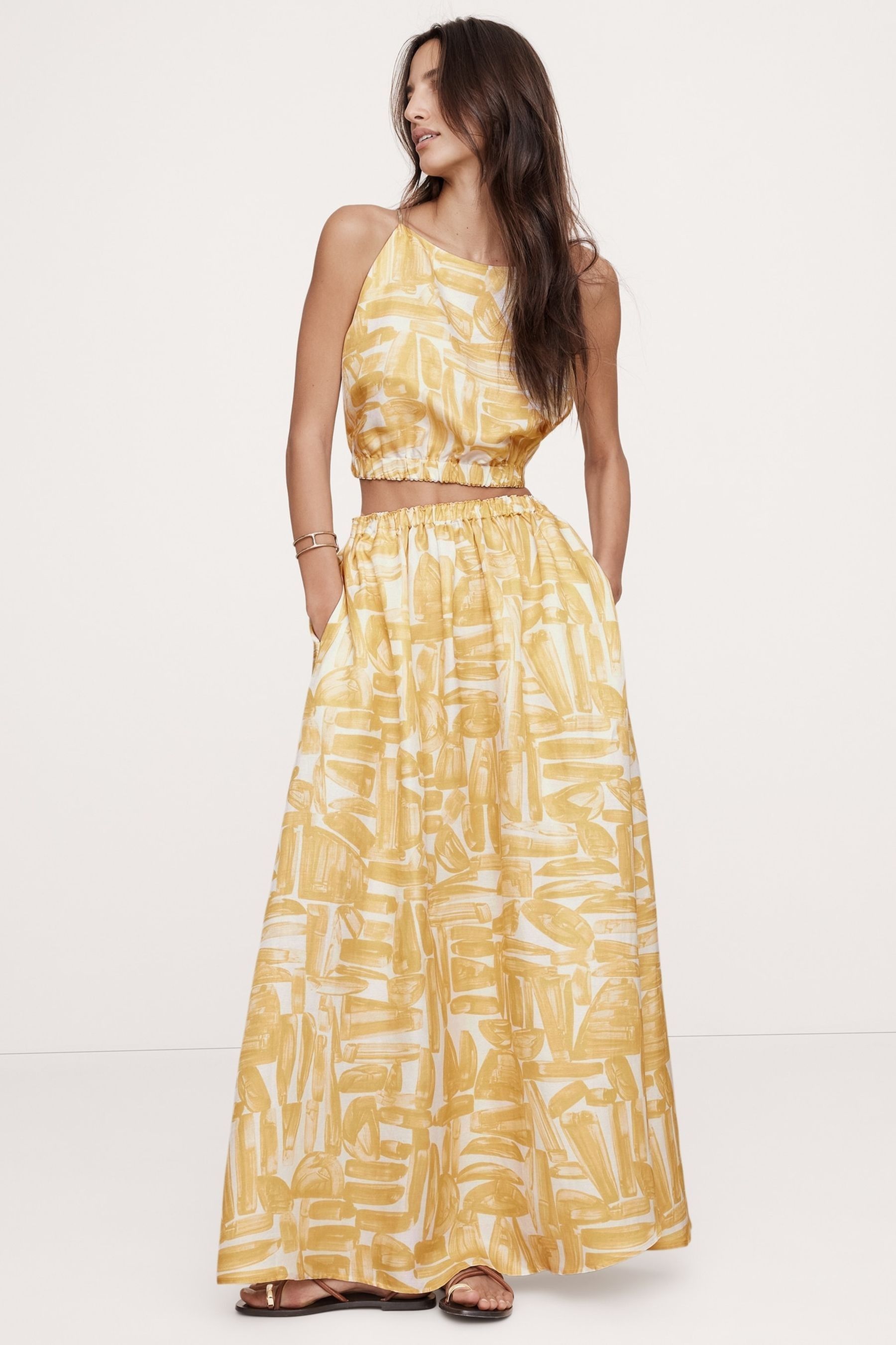 Buy Banana Republic Yellow Linen Blend Maxi Skirt from Next Germany