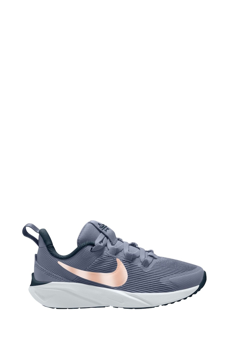 Nike Grey Pink Junior Star Runner 4 Trainers - Image 1 of 4