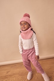 Pink Ribbed Knitted Snood (1-16yrs) - Image 3 of 6