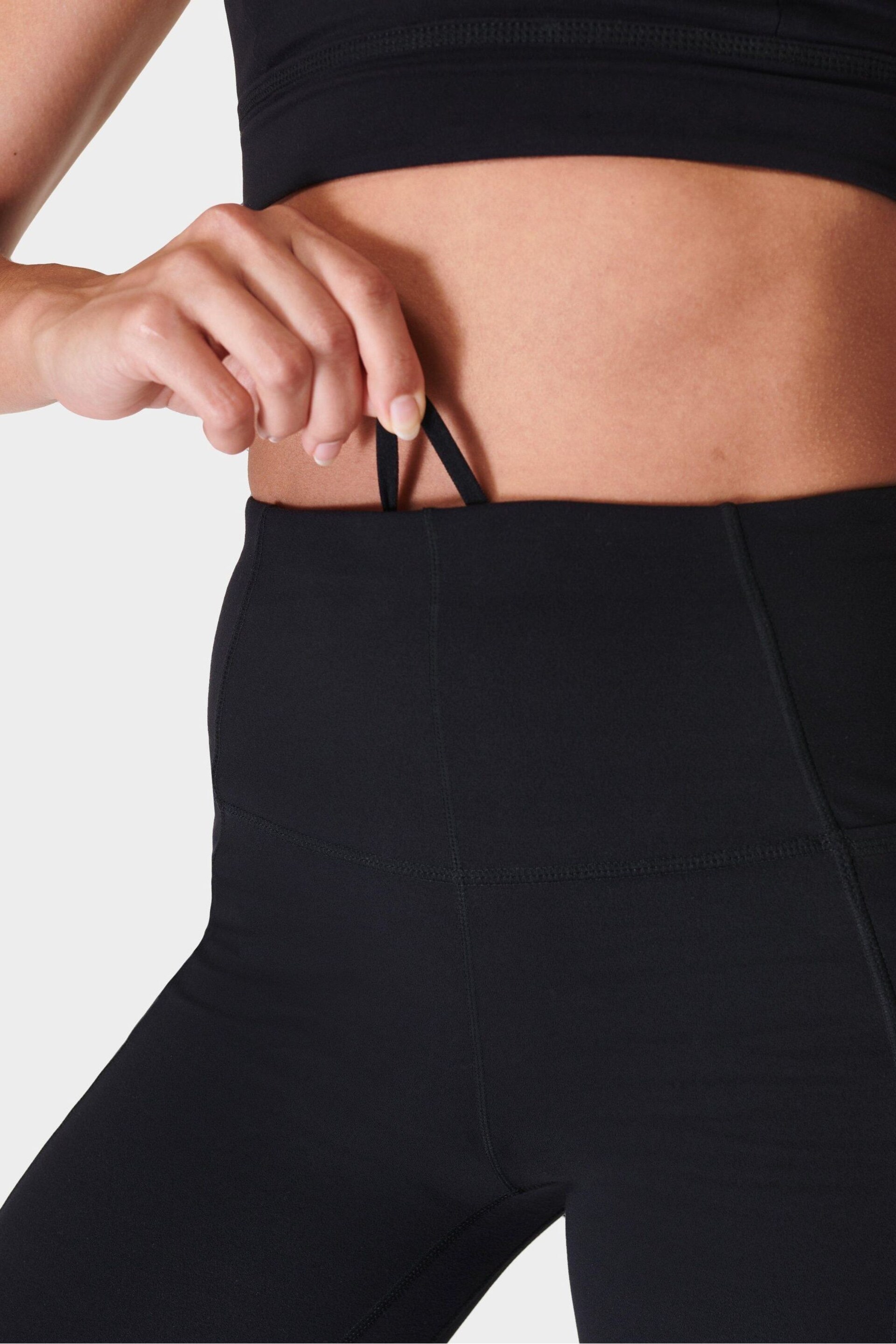 Sweaty Betty Black Super Soft Flare 30" Yoga Trousers - Image 6 of 8