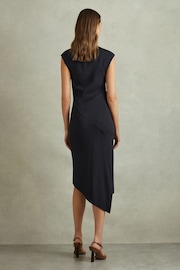 Reiss Navy Francesca Bodycon Ruched Midi Dress - Image 3 of 6