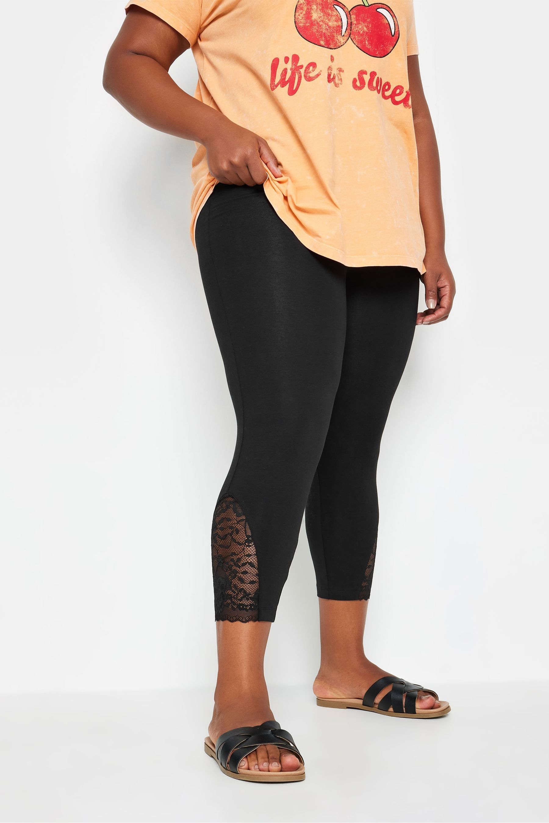 Lace cropped leggings hot sale