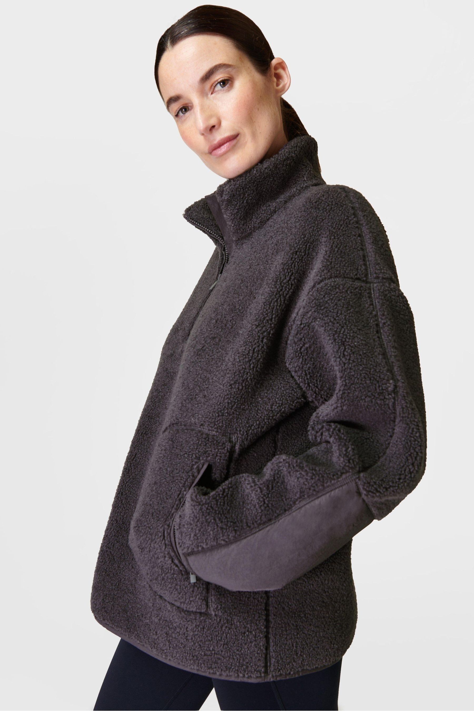 Grey fleece half zip new arrivals