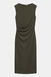 Mint Velvet Green Khaki Jersey Midi Dress - Image 3 of 4