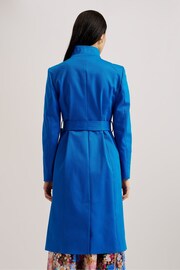 Ted Baker Blue Rosina Midi Belted Wrap Coat - Image 4 of 6