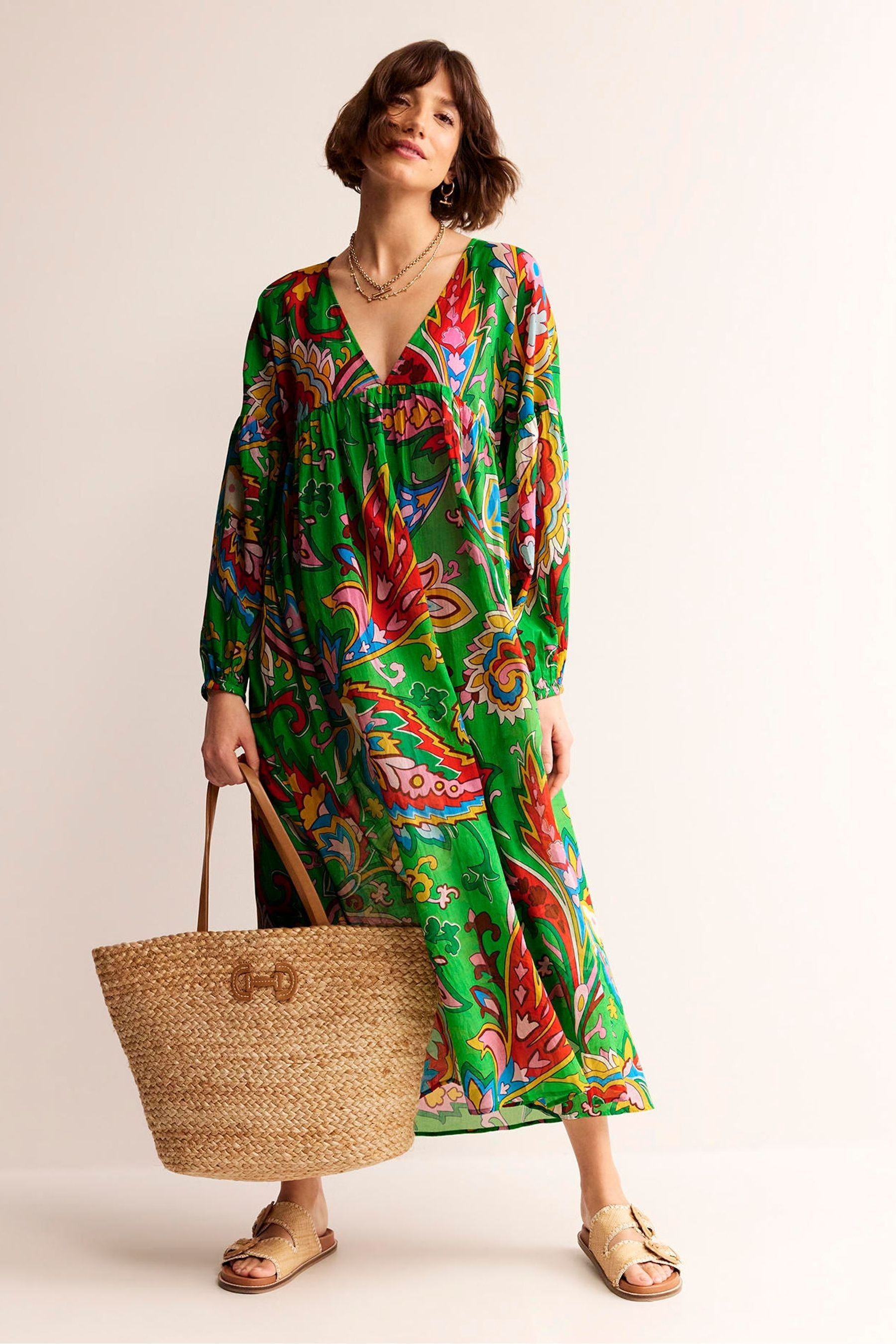 Buy Boden Green Metallic Star Dress from Next Luxembourg