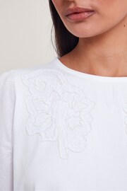 Monsoon White Tatianna Embellished T-Shirt - Image 4 of 5