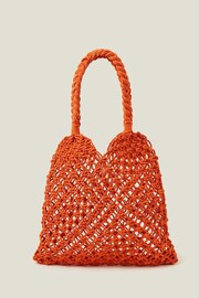 Accessorize Orange Open Weave Shopper Bag - Image 2 of 4