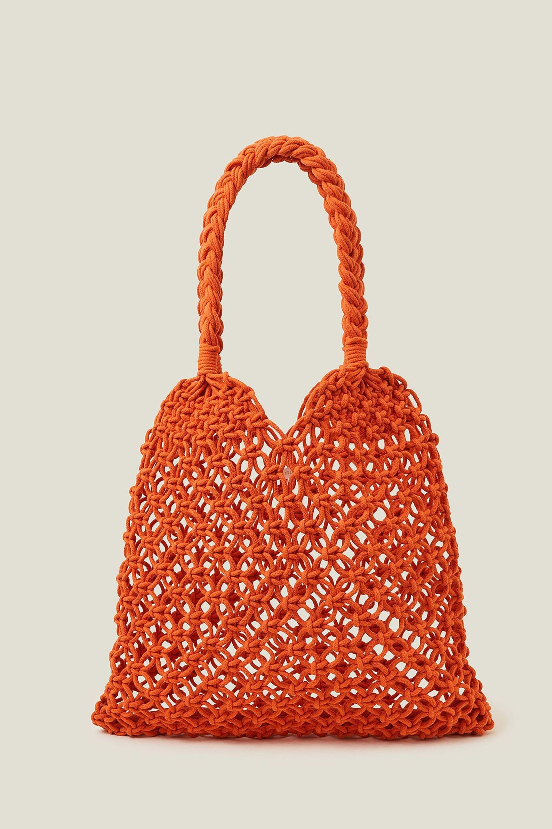 Accessorize Orange Open Weave Shopper Bag - Image 2 of 4