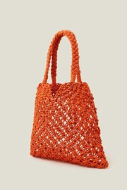 Accessorize Orange Open Weave Shopper Bag - Image 3 of 4