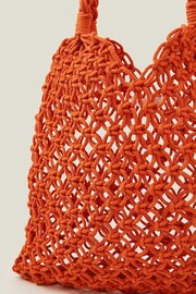 Accessorize Orange Open Weave Shopper Bag - Image 4 of 4