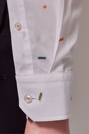 Hawes & Curtis Slim Dobby Dash Low Collar White Shirt With Contrast Detail - Image 6 of 6