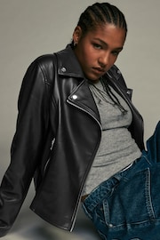 Black Faux Leather Fuller Bust Jacket - Image 4 of 9