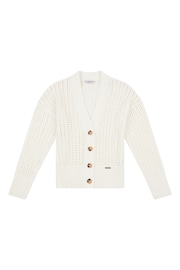 U.S. Polo Assn. Womens Pointelle White Cardigan - Image 2 of 4