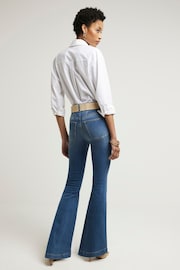 River Island Blue High Rise Tummy Hold Flare Jeans - Image 2 of 5