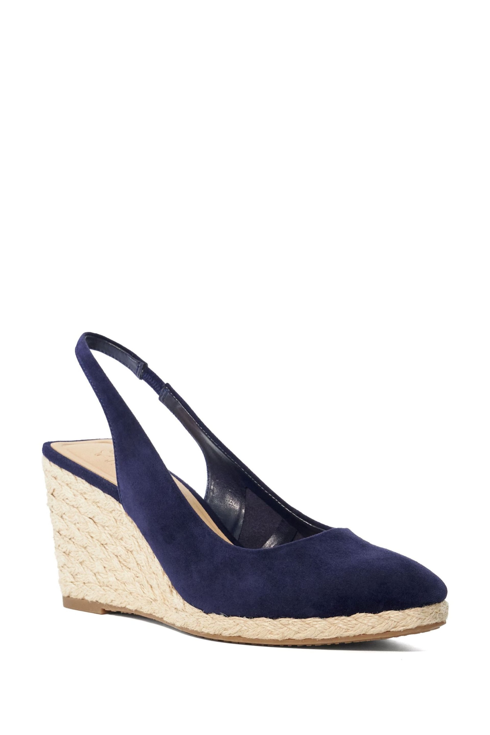 Dune London Blue Cadance Slingback Wedge Espadrilles - Image 3 of 6