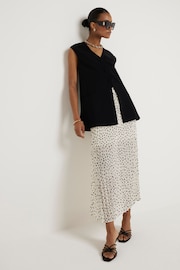 River Island White Polka Dot Pleated Midi Skirt - Image 1 of 4