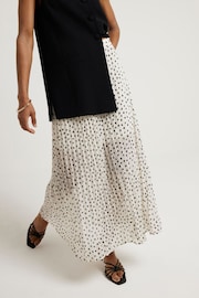 River Island White Polka Dot Pleated Midi Skirt - Image 3 of 4