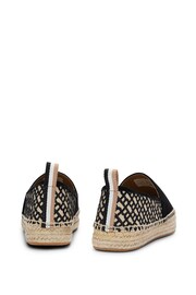 BOSS Black Suede Slip-On Espadrilles With Embroidered Monograms - Image 4 of 4
