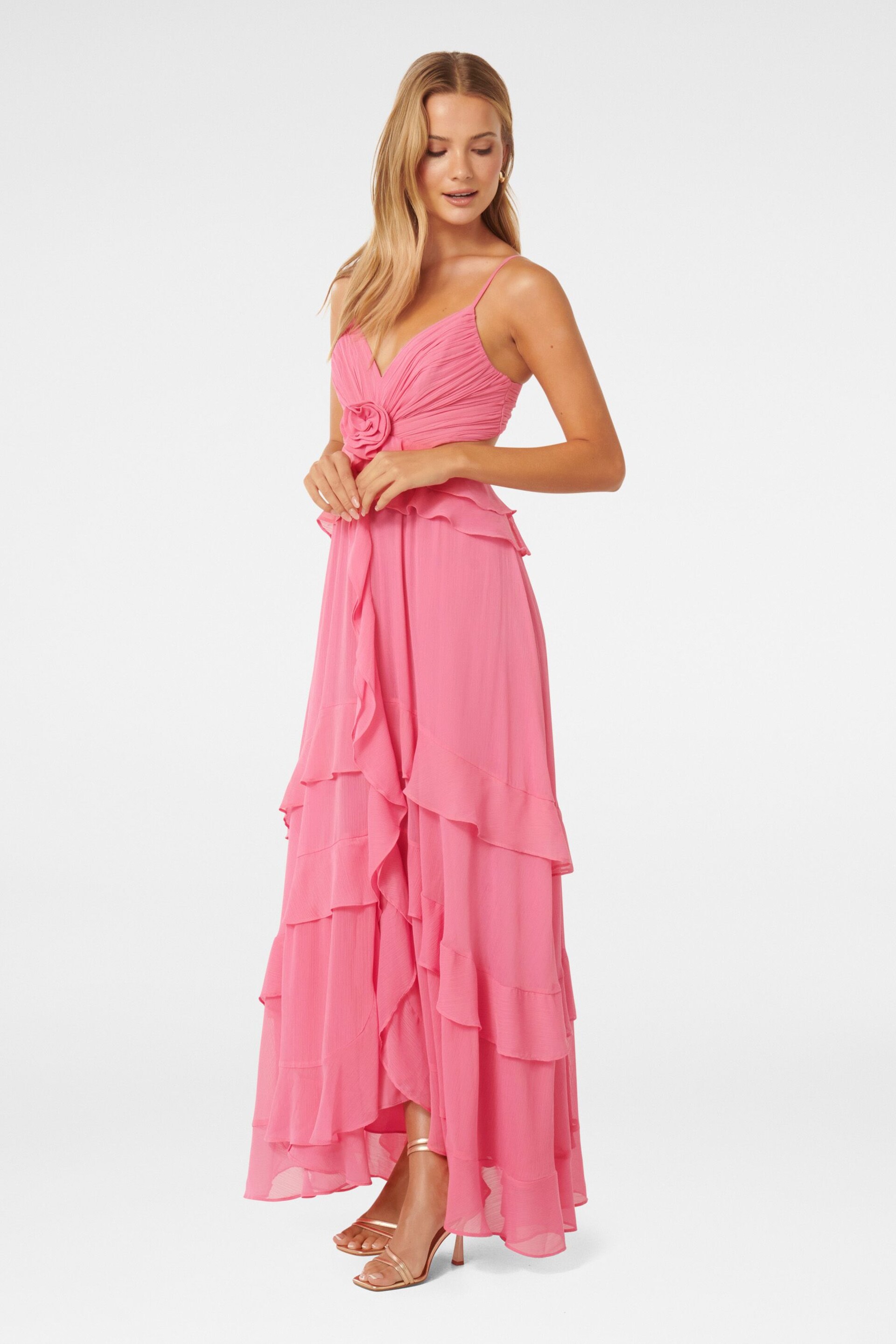 Forever New Pink Harper Ruffle Maxi Dress - Image 2 of 3