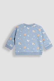 JoJo Maman Bébé Blue Woodland Friends Sweatshirt & Rib Leggings Set - Image 3 of 5