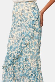 Whistles Blue Shaded Floral Midi Skirt - Image 3 of 5