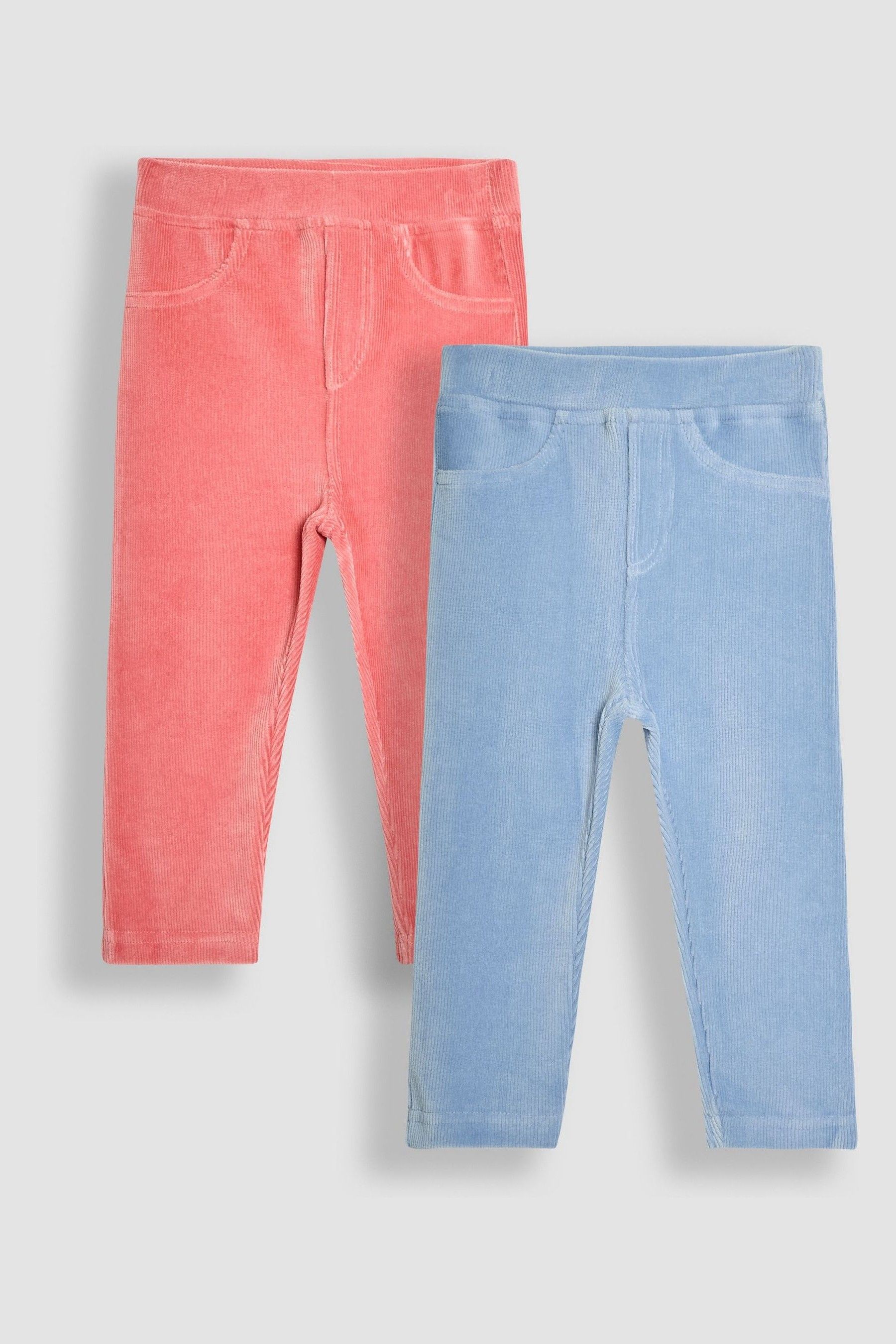 Buy JoJo Maman Bebe Rose Pink Pale Blue 2 Pack Jersey Cord Jeggings from the Next UK online shop