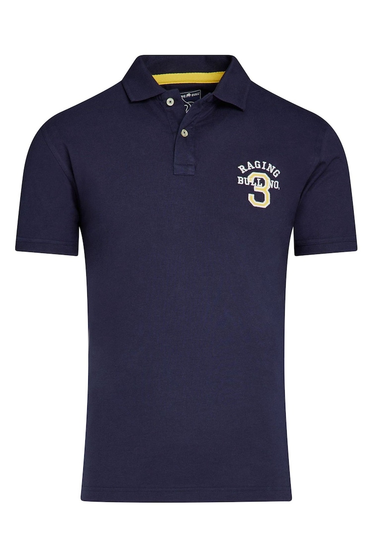 Raging Bull Blue No. 3 Jersey 100% Cotton Polo Shirt - Image 8 of 8