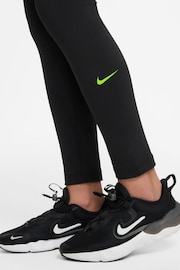 Nike Black/Volt One Dri-FIT Leggings - Image 3 of 3