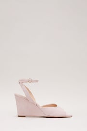 Phase Eight Pink Ankle Strap Peep Toe Wedges - Image 6 of 6