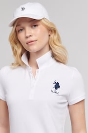 U.S. Polo Assn. White Player 3 Womens Pique Polo Shirt - Image 4 of 8