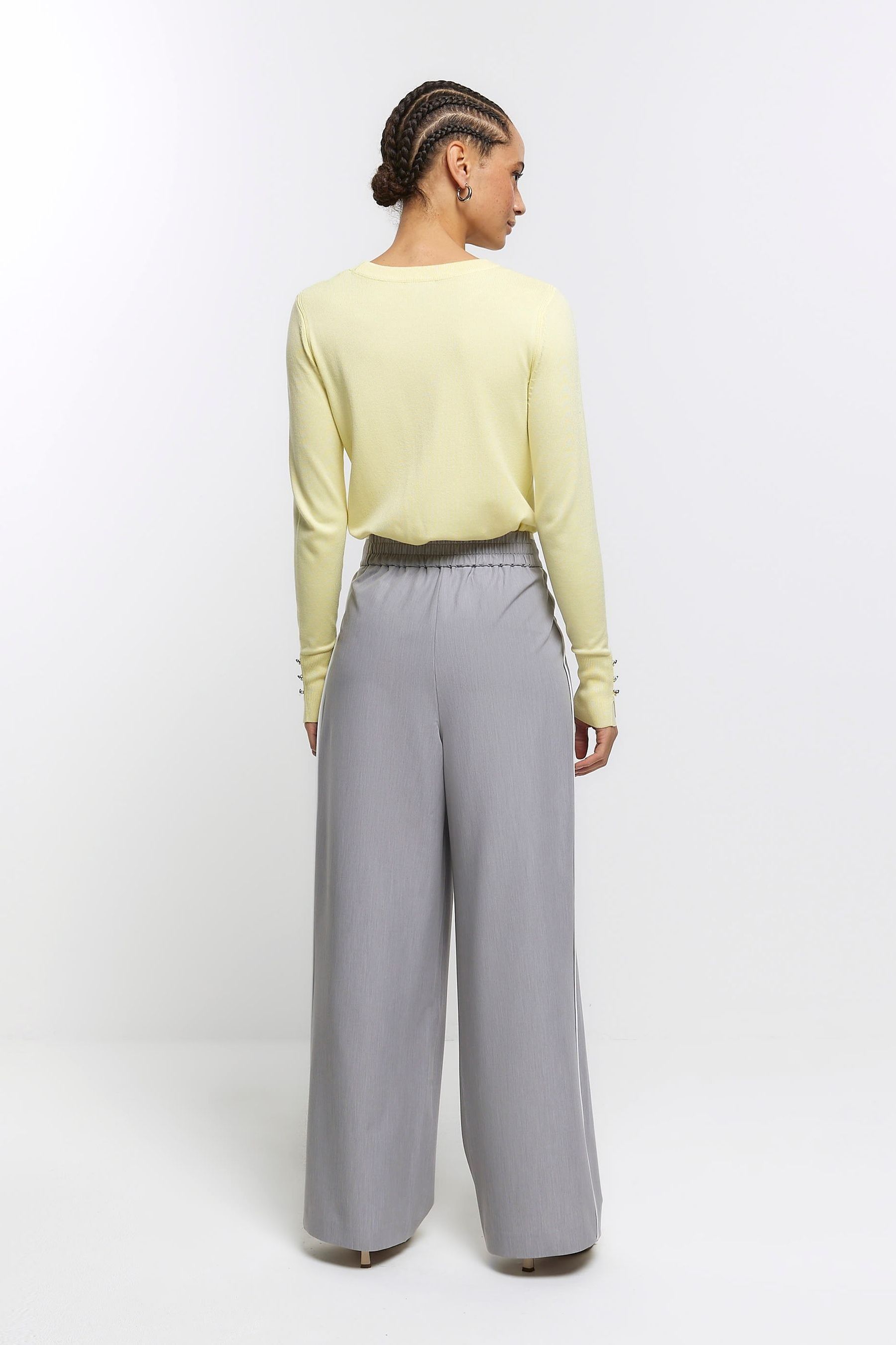 Buy River Island Grey Side Stripe Tailored Trousers from Next Austria
