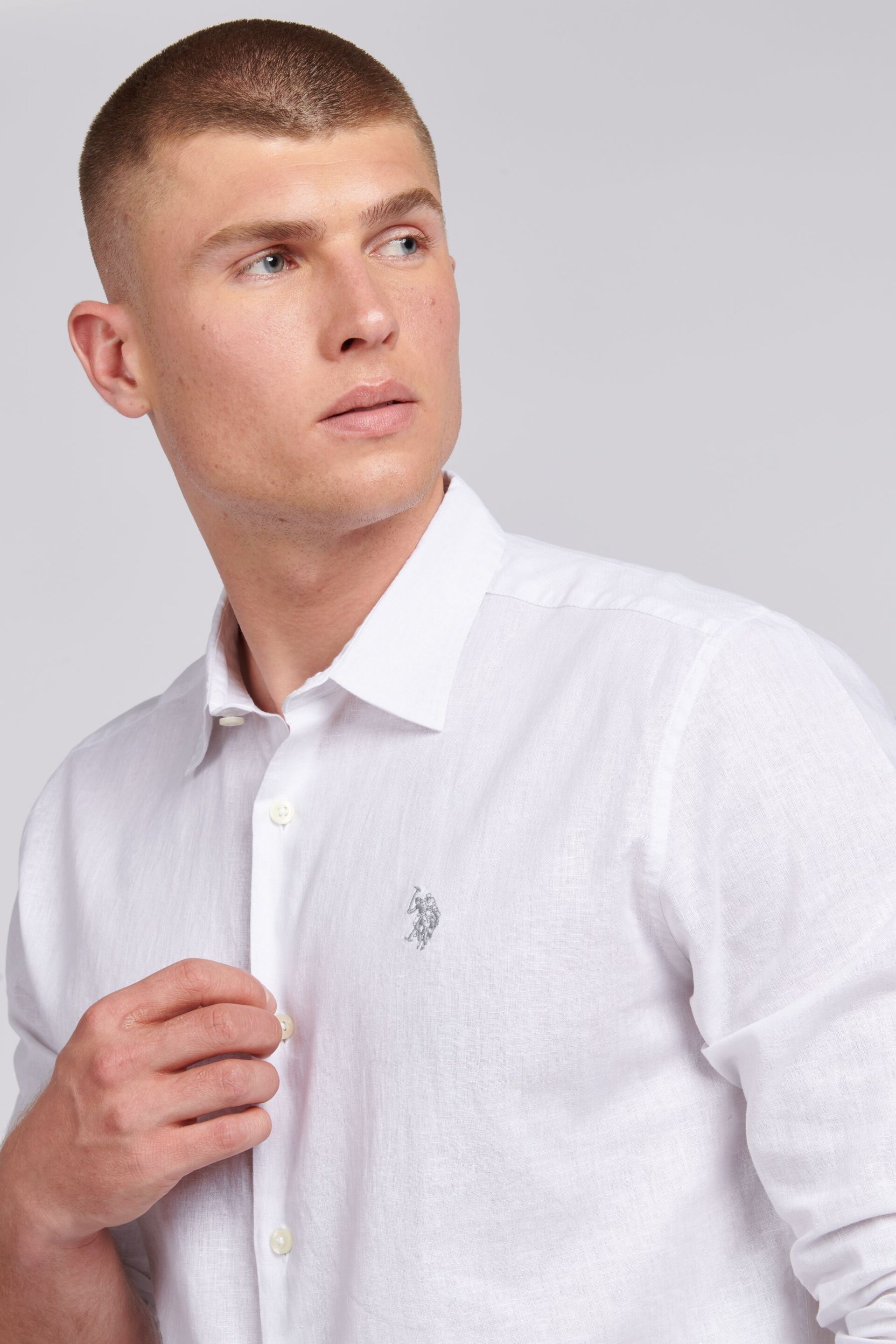 U.S. Polo Assn. Mens Linen Blend Shirt - Image 5 of 7