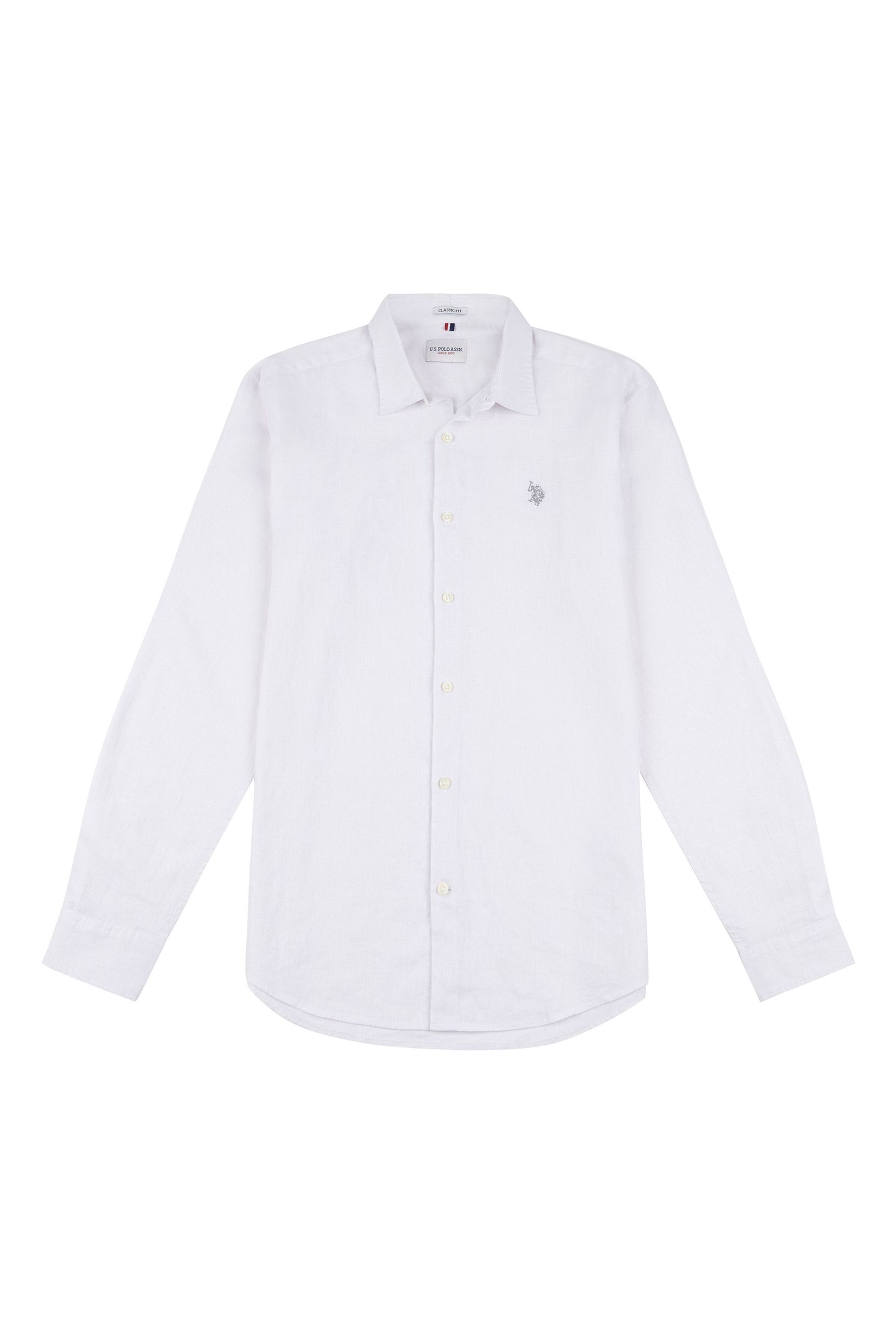 Us polo white linen shirt on sale