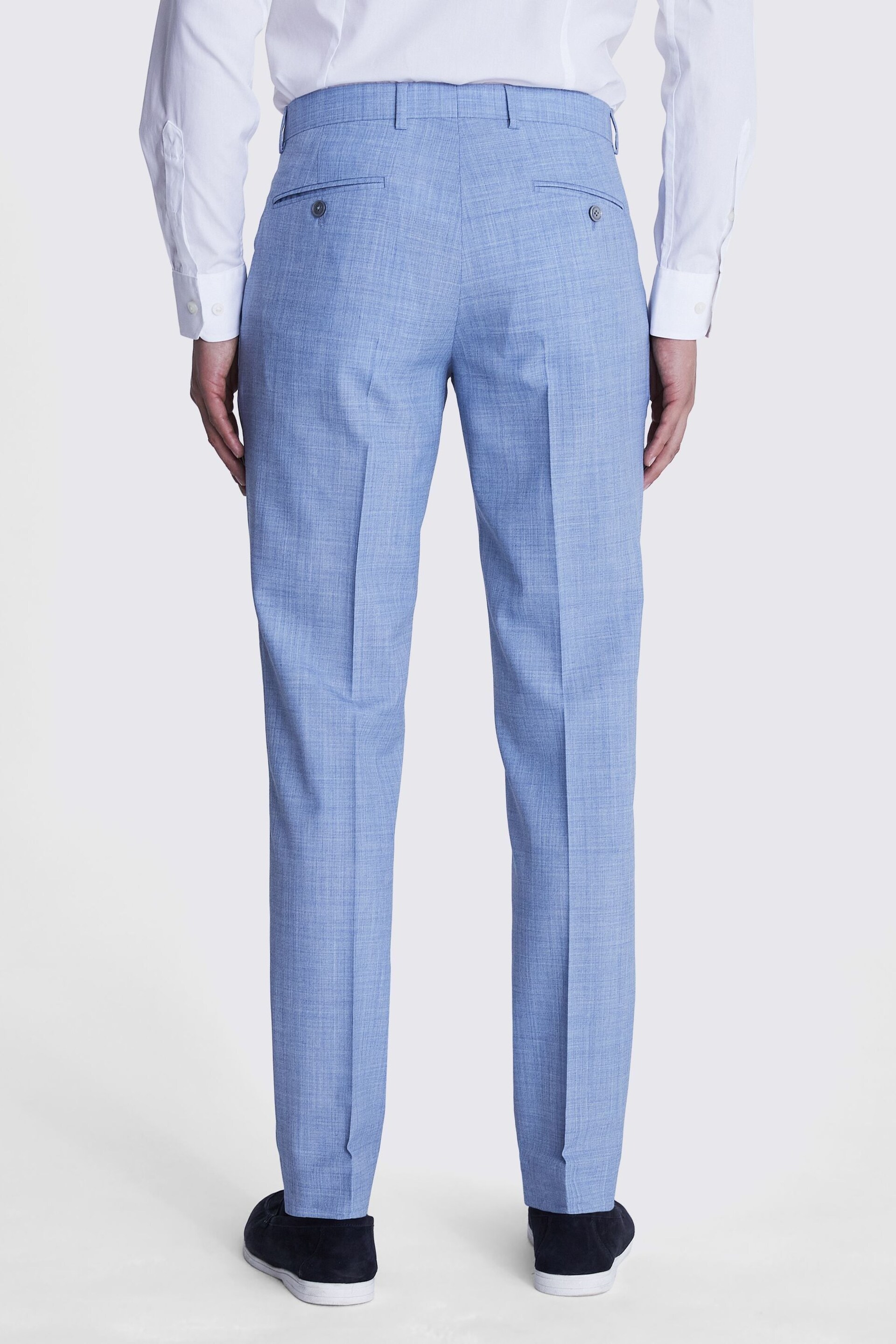 MOSS Slim Fit Sky Blue Marl Trousers - Image 2 of 3
