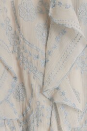 River Island Light Blue Broderie Frill Blouse - Image 6 of 6