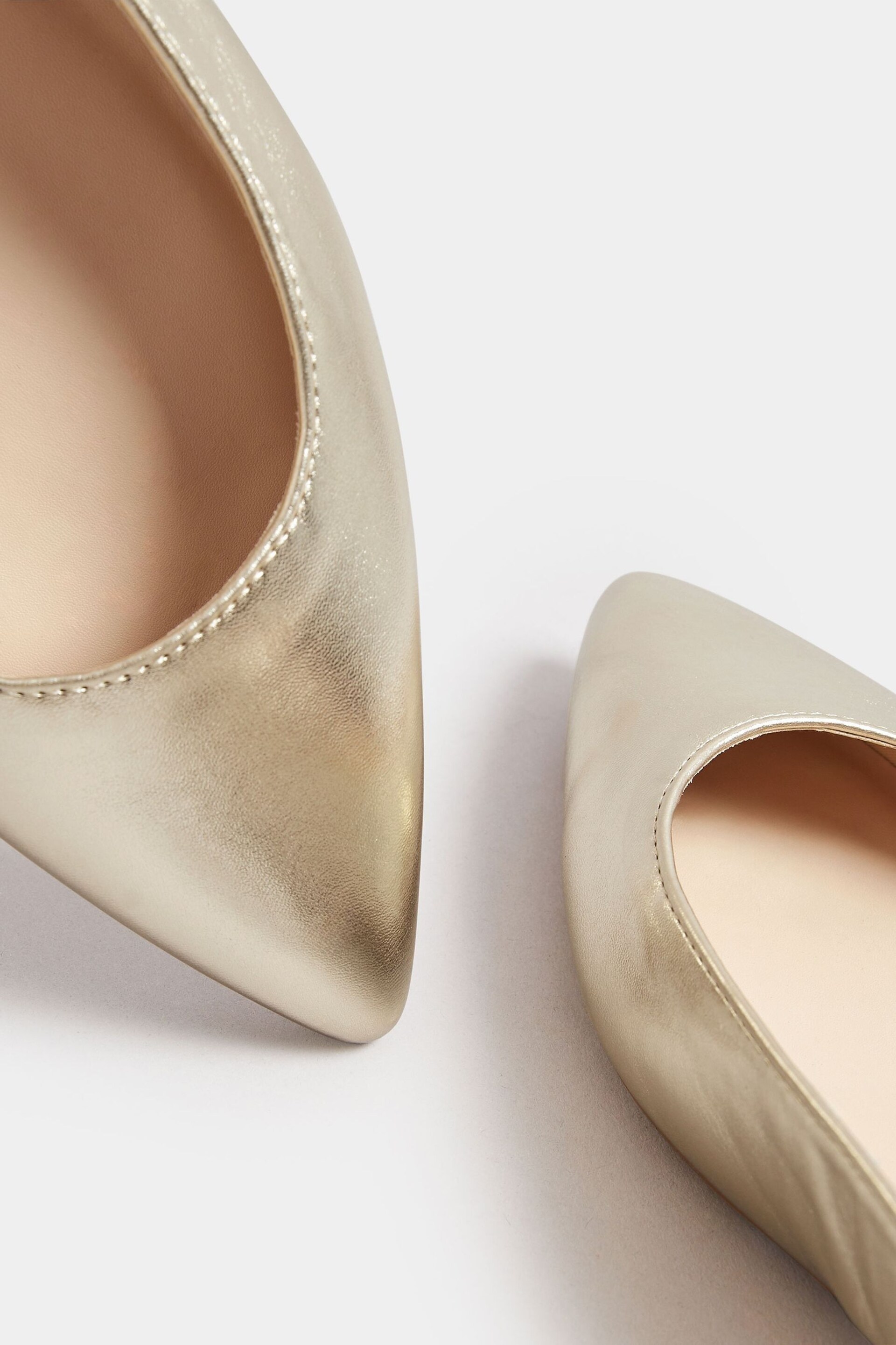 Long Tall Sally Gold Flat Point Slingback Shoes - Image 5 of 5