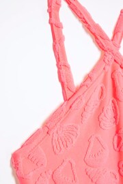 River Island Pink Girls Towelling Halter Swimsuit - Image 3 of 4