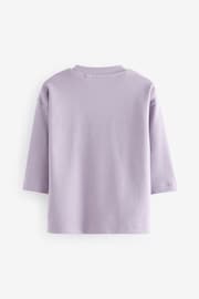 Lilac Purple Long Sleeve Back Print 100% Cotton T-Shirt (3mths-7yrs) - Image 2 of 4