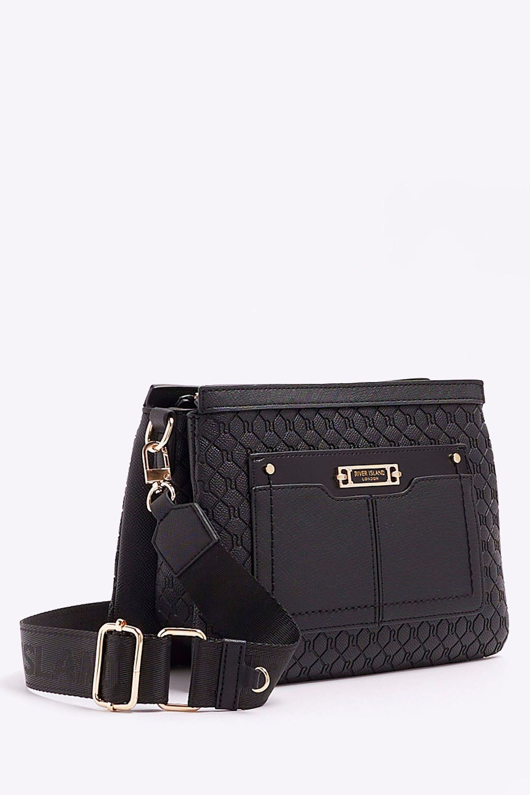 Buy River Island Black Monogram Tri Comp Cross Body Bag from Next Singapore