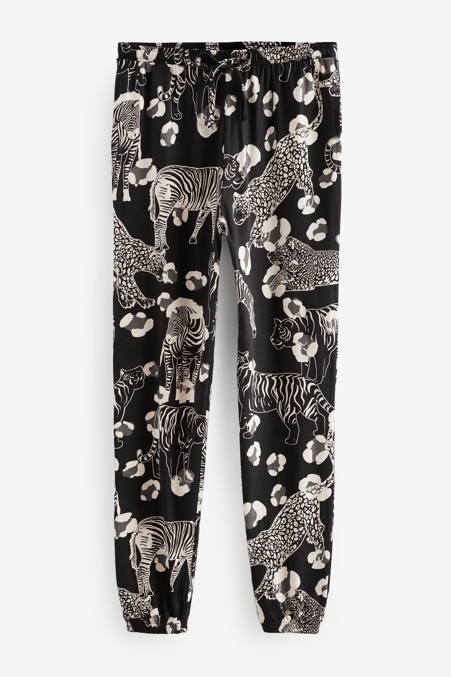 Black White Tiger 100 Cotton Long Sleeve Pyjamas