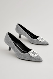 Silver Forever Comfort® Jewel Kitten Heels - Image 3 of 7