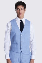 MOSS Sky Blue Slim Fit Marl Waistcoat - Image 1 of 3