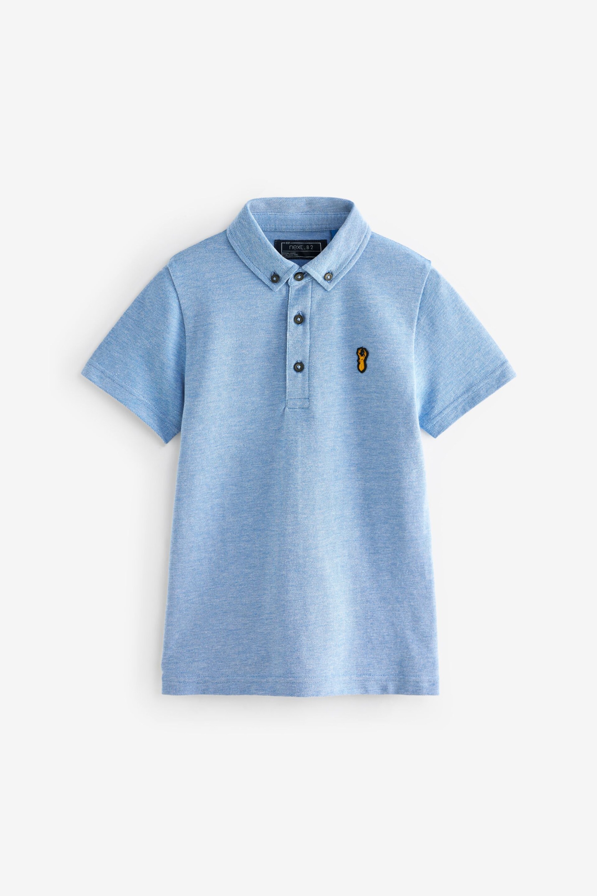 Blue Marl Short Sleeve Polo Shirt (3-16yrs) - Image 1 of 3