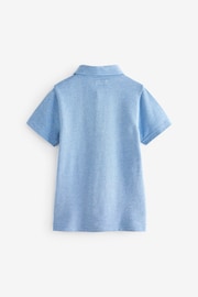 Blue Marl Short Sleeve Polo Shirt (3-16yrs) - Image 2 of 3