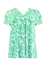 Live Unlimited Curve Green Floral Print Jersey Pleat Front Top - Image 5 of 6