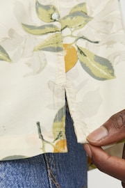 JACK & JONES White Printed Revere Collar Short Sleeve Summer Shirt - Image 5 of 6